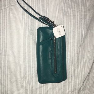 NEW Jade Green Coach Wristlet